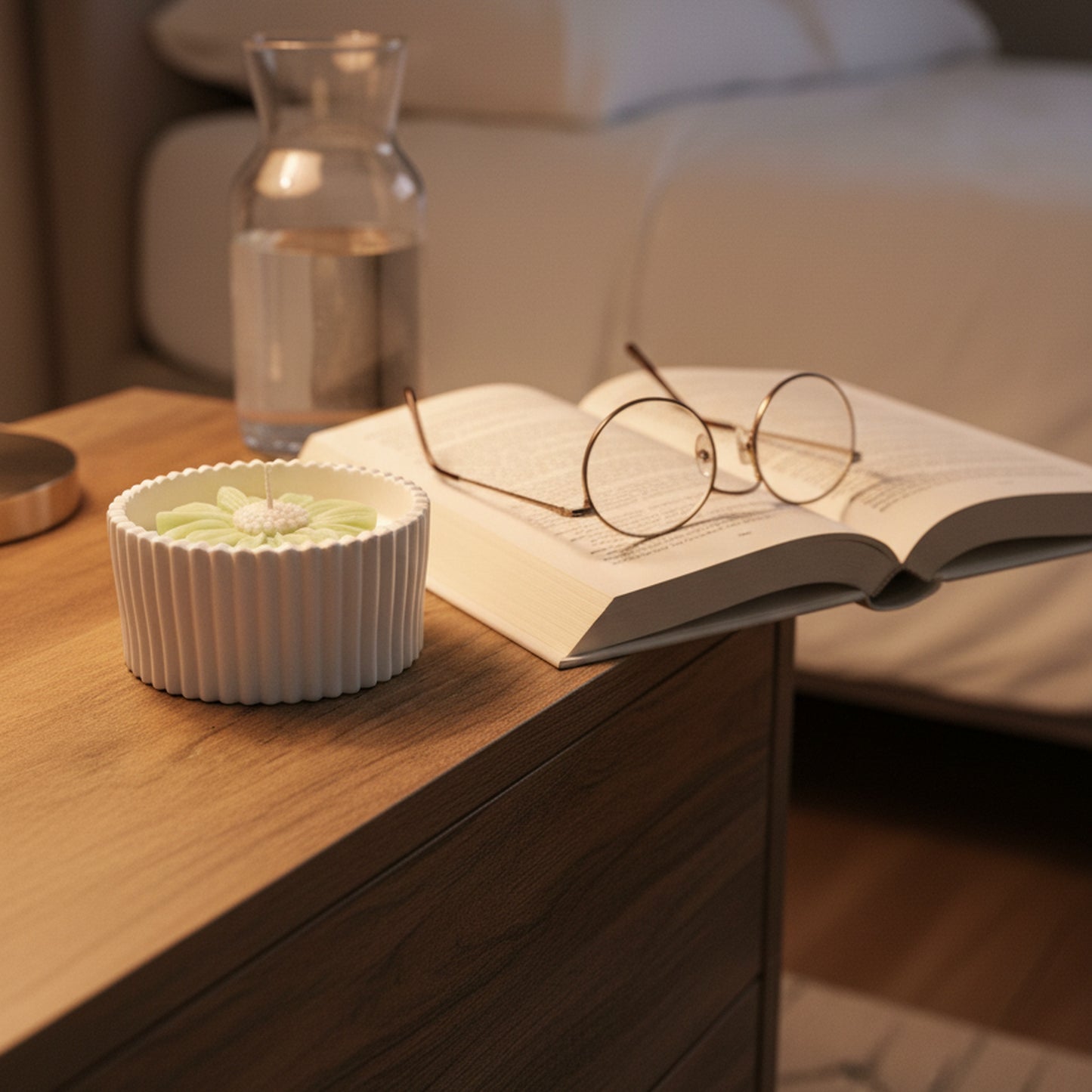 Blush Rose – Petite Candle (Green Daisy)