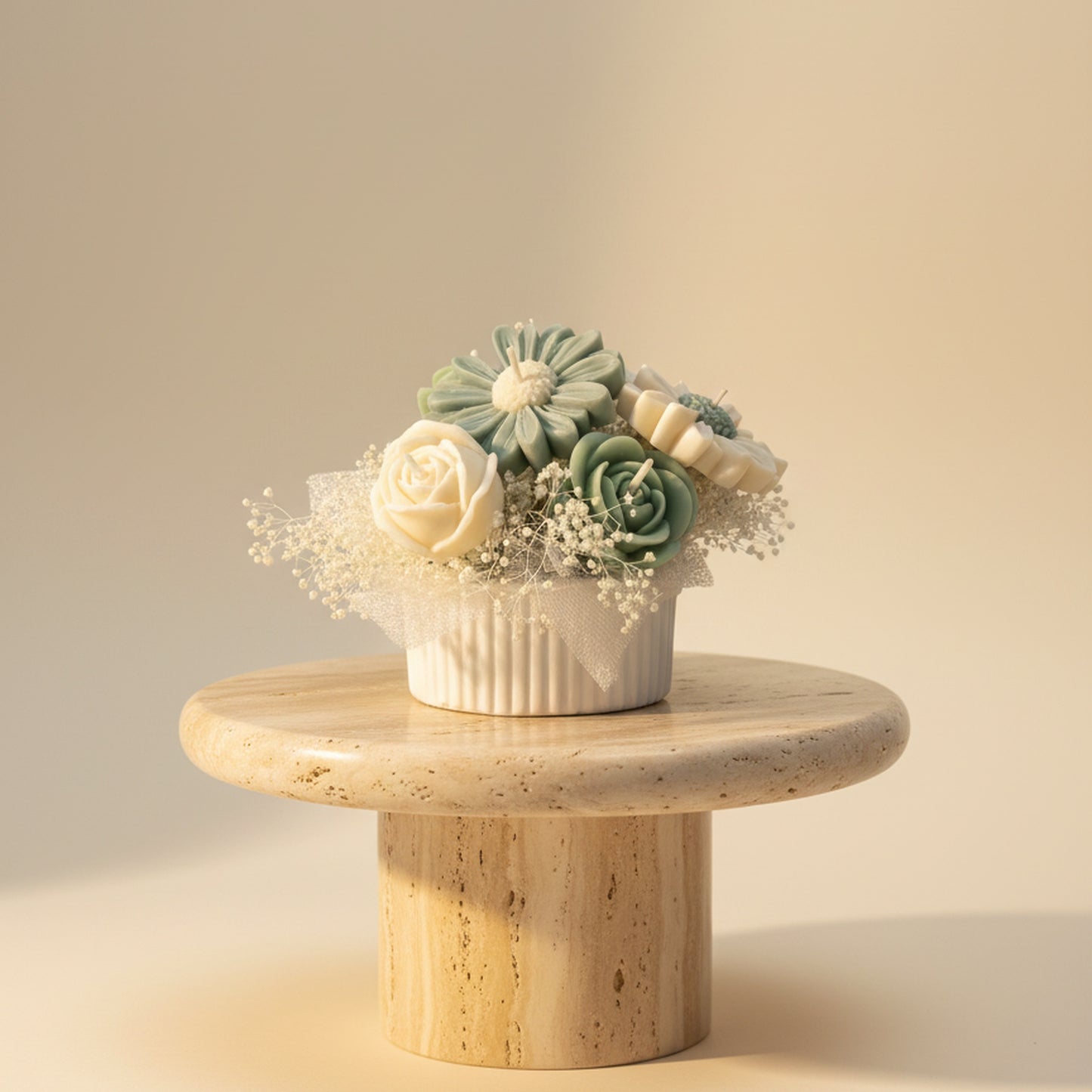 Golden Champagne Candle Bouquet (Meadow Mist)