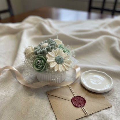 Golden Champagne Candle Bouquet (Meadow Mist)