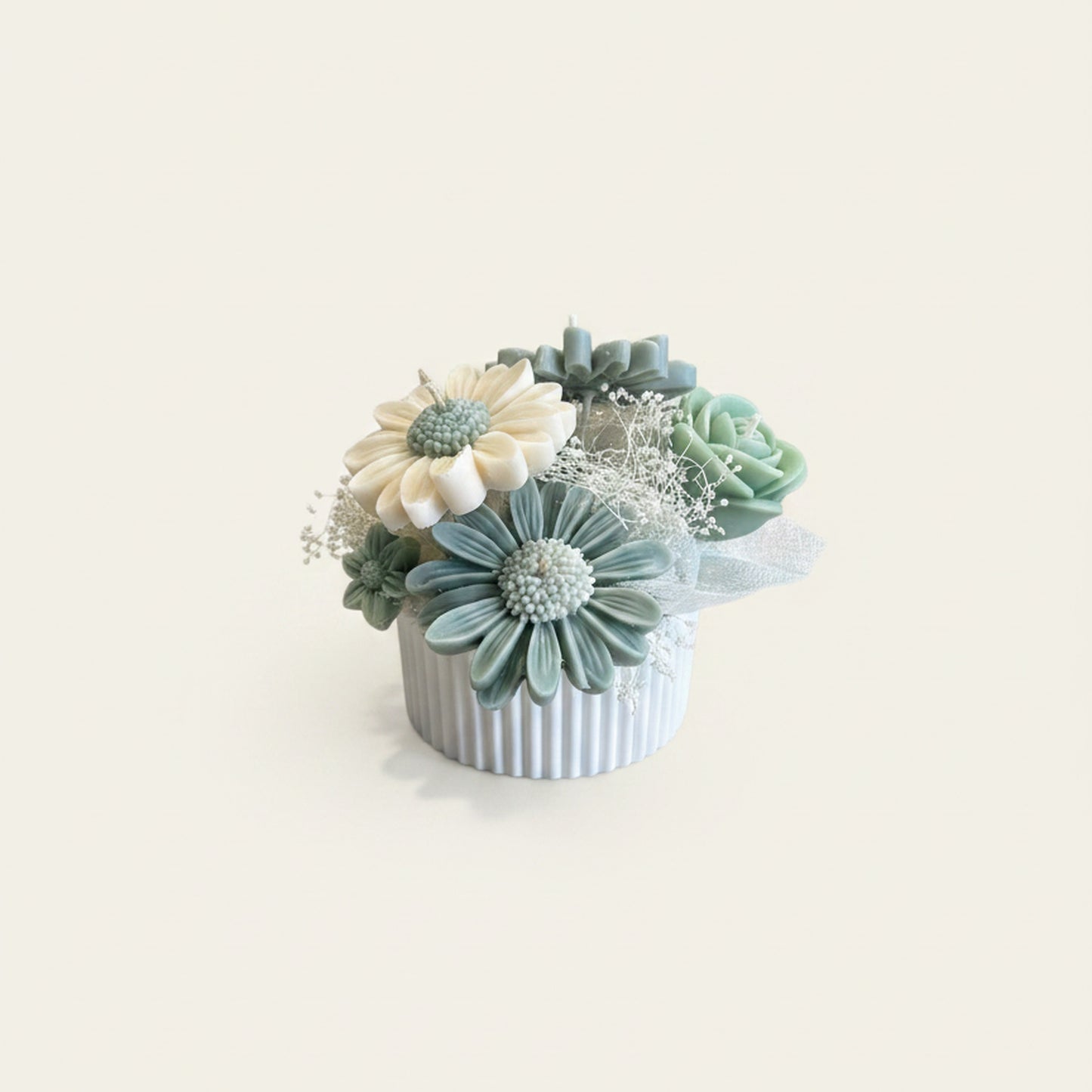 Golden Champagne Candle Bouquet (Meadow Mist)