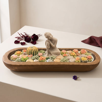 Dark Rose – Signature Wooden Bowl (Zen Buddha)