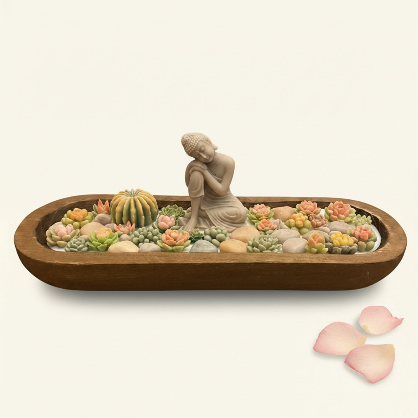Dark Rose – Signature Wooden Bowl (Zen Buddha)