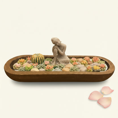 Dark Rose – Signature Wooden Bowl (Zen Buddha)