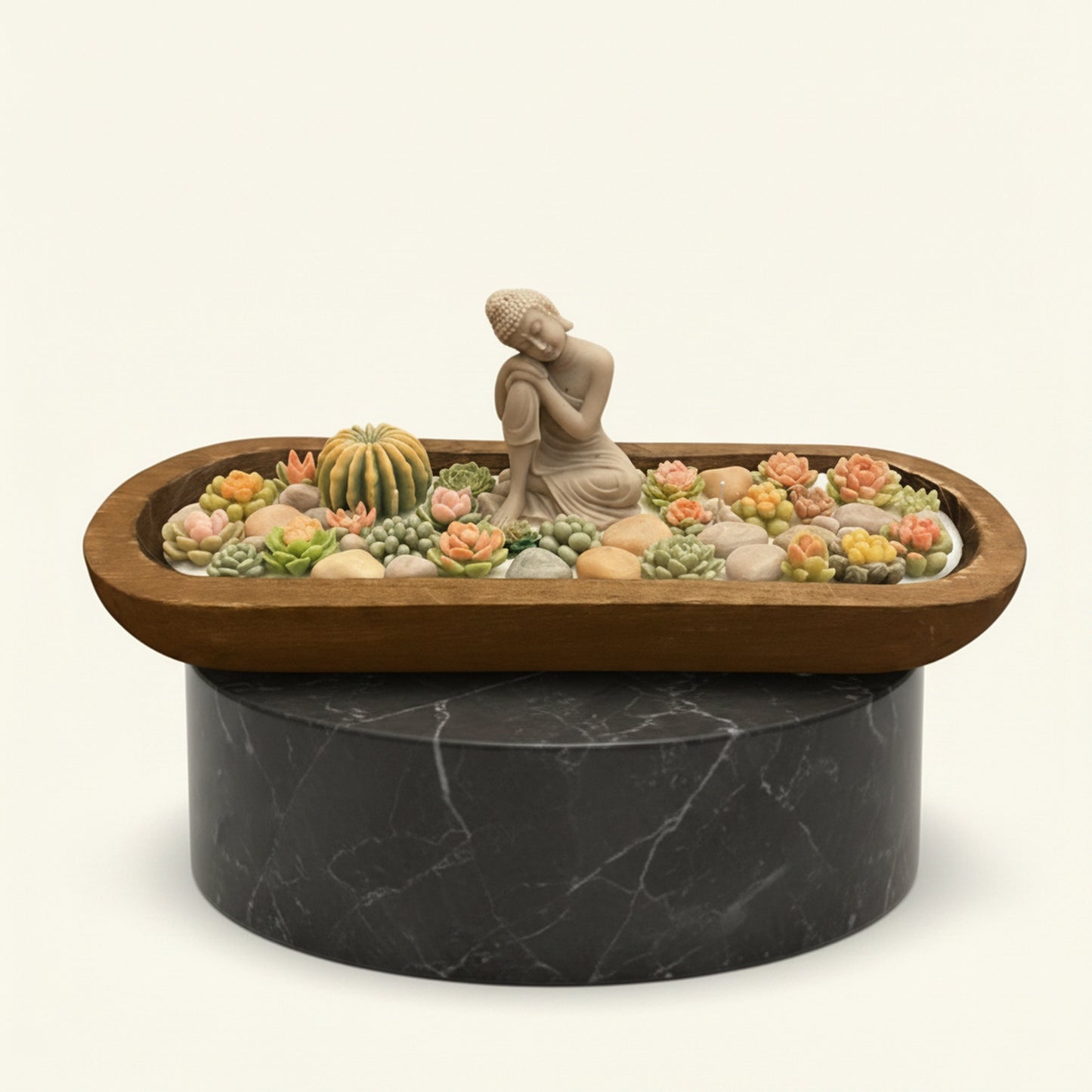 Dark Rose – Signature Wooden Bowl (Zen Buddha)