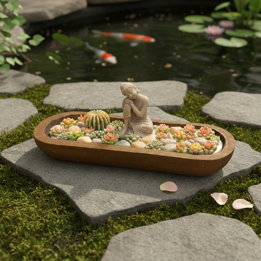 Dark Rose – Signature Wooden Bowl (Zen Buddha)