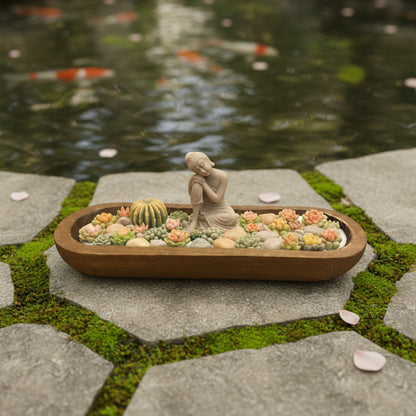 Dark Rose – Signature Wooden Bowl (Zen Buddha)