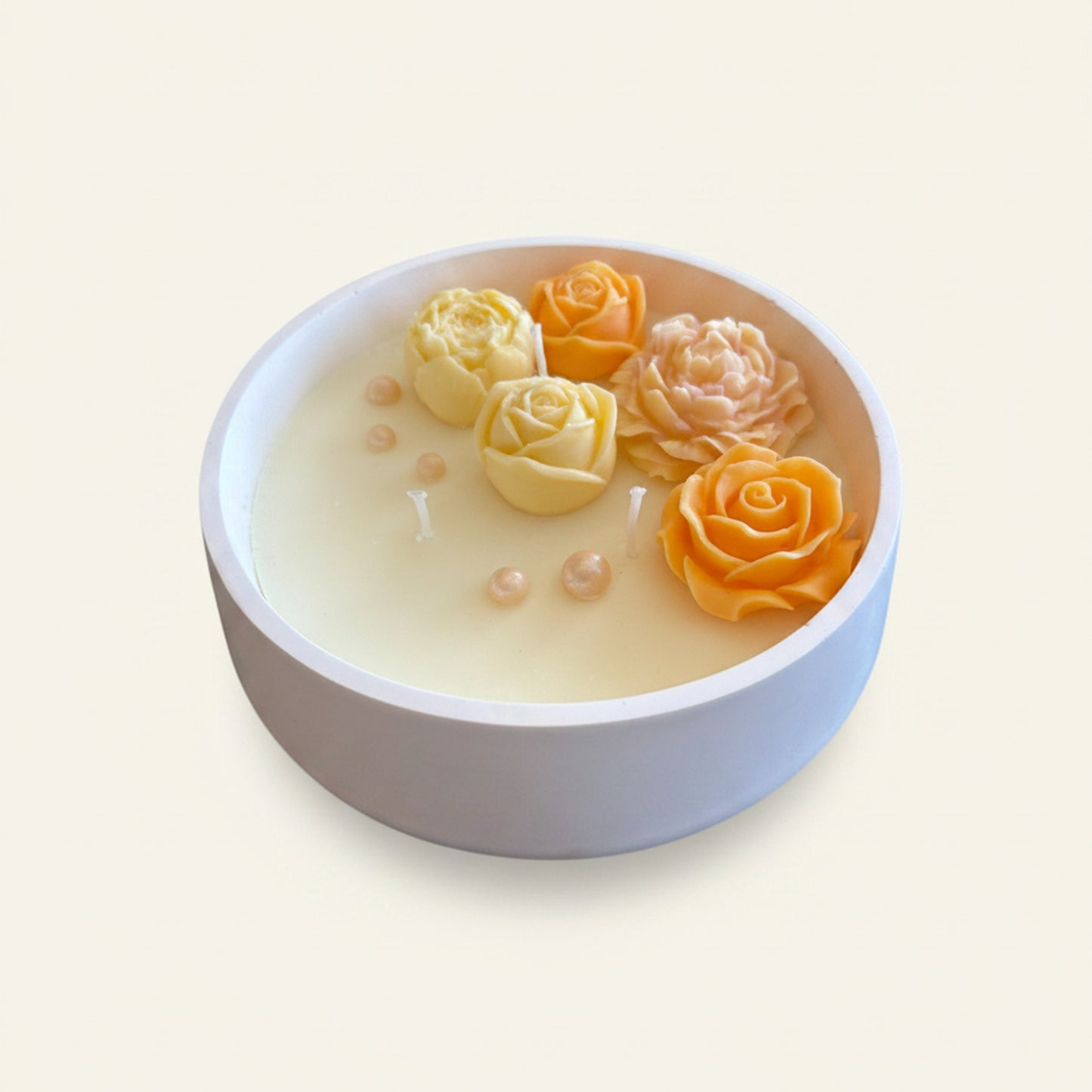 White Magnolia – Artisan Bowl (Floral Yellow)