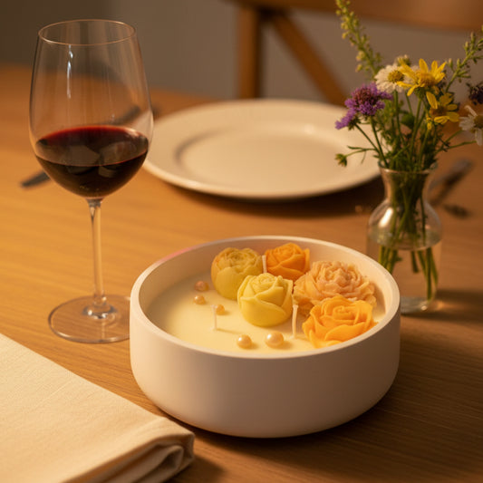 White Magnolia – Artisan Bowl (Floral Yellow)