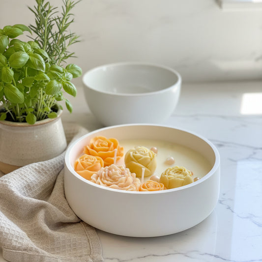 White Magnolia – Artisan Bowl (Floral Yellow)