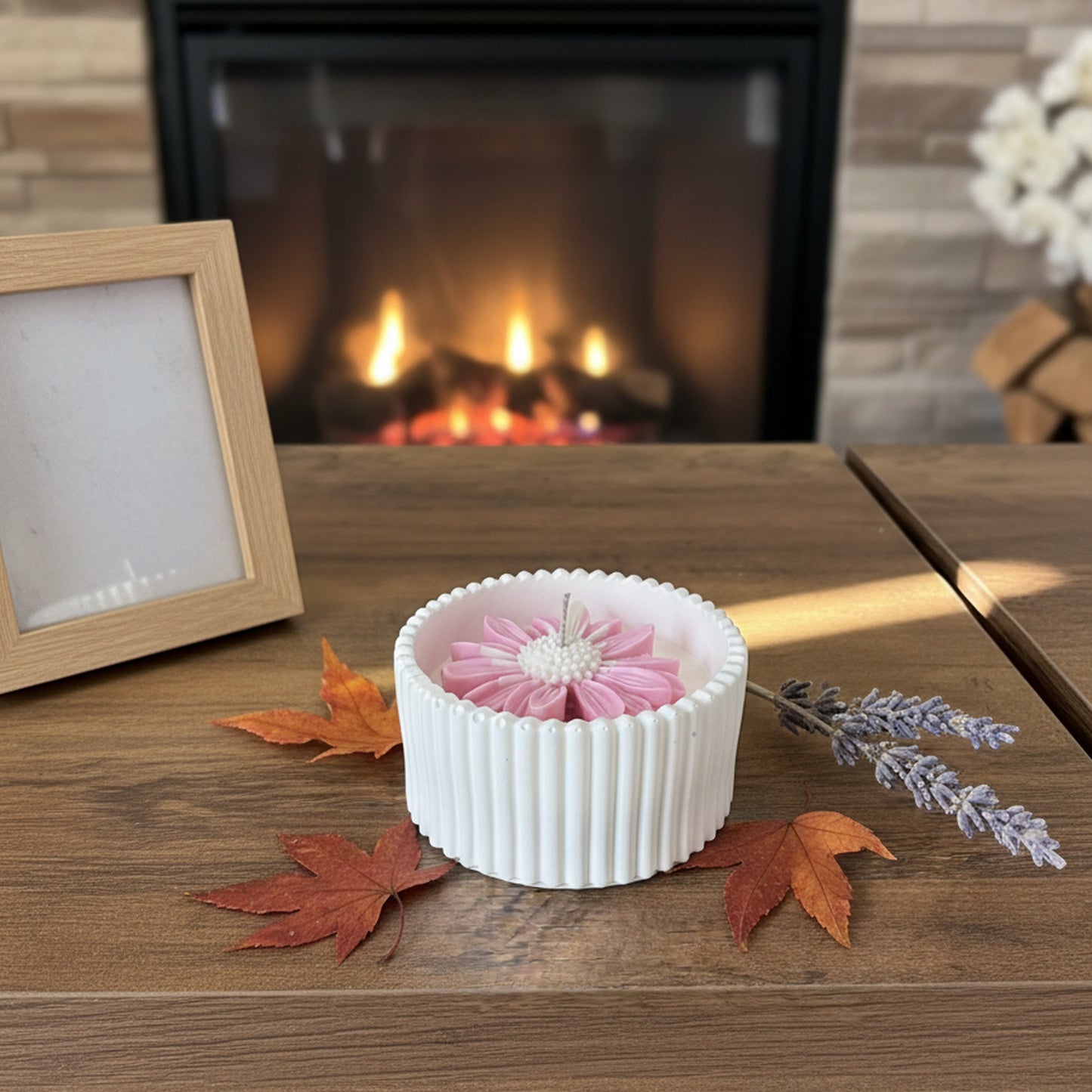 Dark Rose – Petite Candle (Pink Daisy)