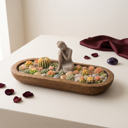 Dark Rose – Signature Wooden Bowl (Zen Buddha)