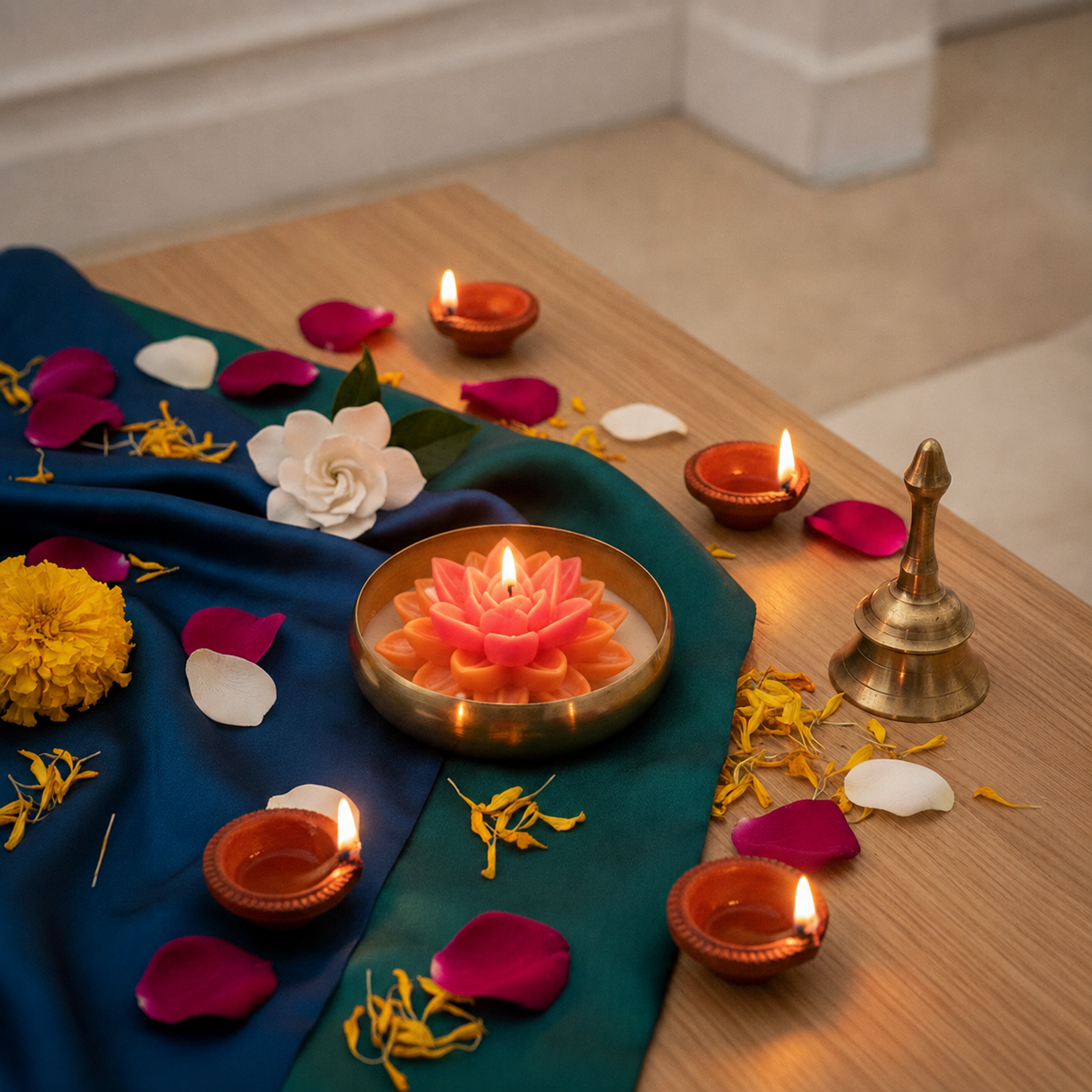 Moonlit Jasmine - Lotus Bloom - Urli Bowl Collection