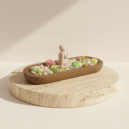 Gardenia Mist – Signature Wooden Bowl (Zen Buddha)