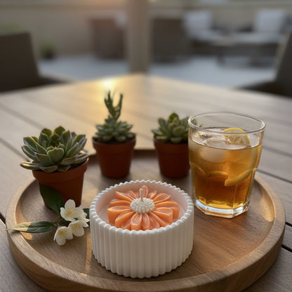 Moonlit Jasmine – Petite Candle (Orange Daisy)