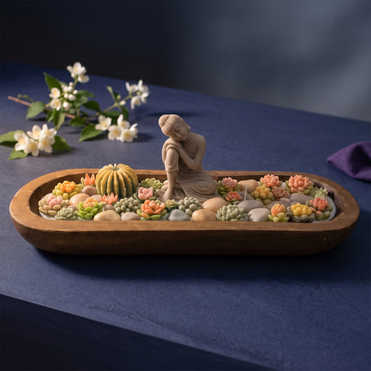 Moonlit Jasmine – Signature Wooden Bowl (Zen Buddha)