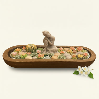 Moonlit Jasmine – Signature Wooden Bowl (Zen Buddha)