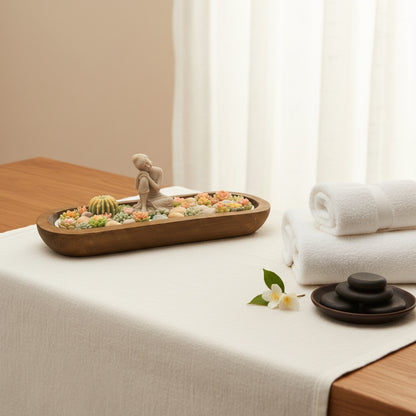 Moonlit Jasmine – Signature Wooden Bowl (Zen Buddha)