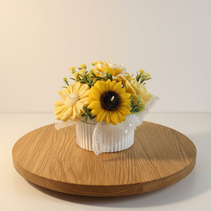 Moonlit Jasmine Candle Bouquet (Golden Bloom)