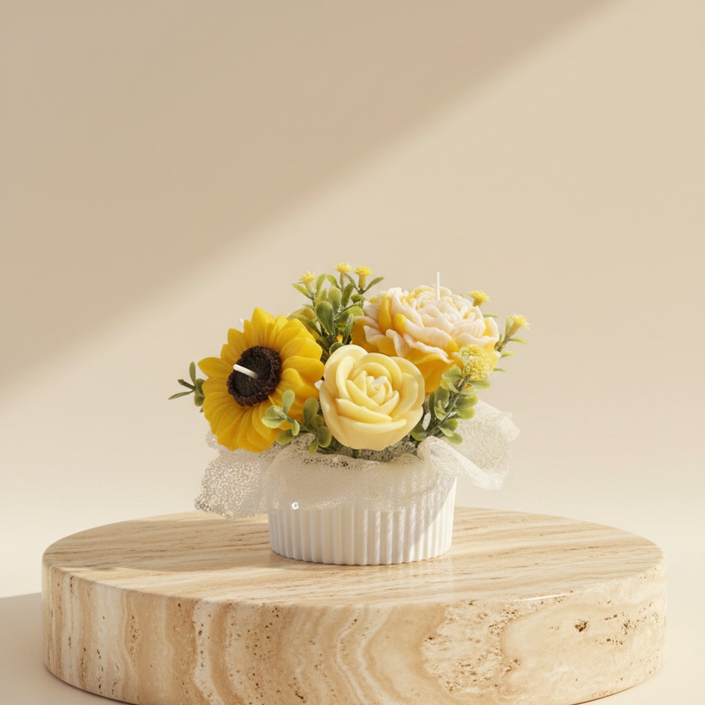 Moonlit Jasmine Candle Bouquet (Golden Bloom)