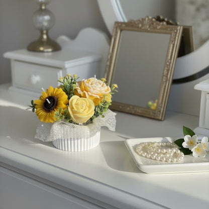Moonlit Jasmine Candle Bouquet (Golden Bloom)