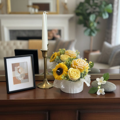 Moonlit Jasmine Candle Bouquet (Golden Bloom)