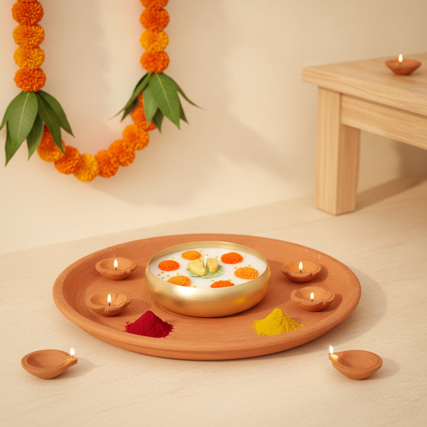 Dark Rose - Lakshmi Feet - Urli Bowl Collection