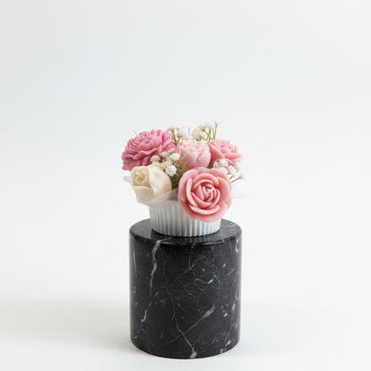 White Magnolia Candle Bouquet (Blush Petal)
