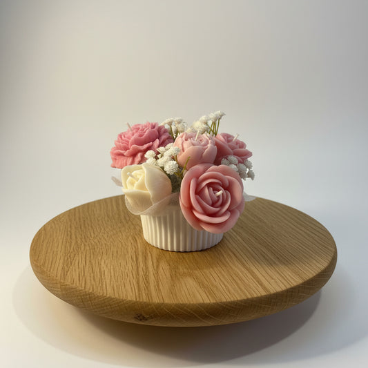White Magnolia Candle Bouquet (Blush Petal)