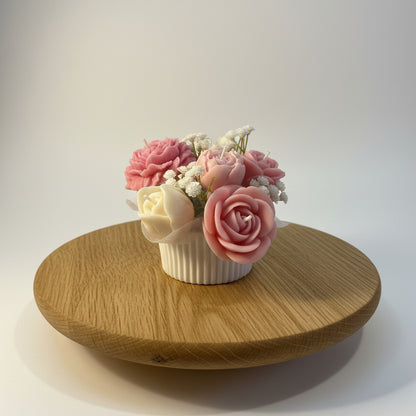 White Magnolia Candle Bouquet (Blush Petal)