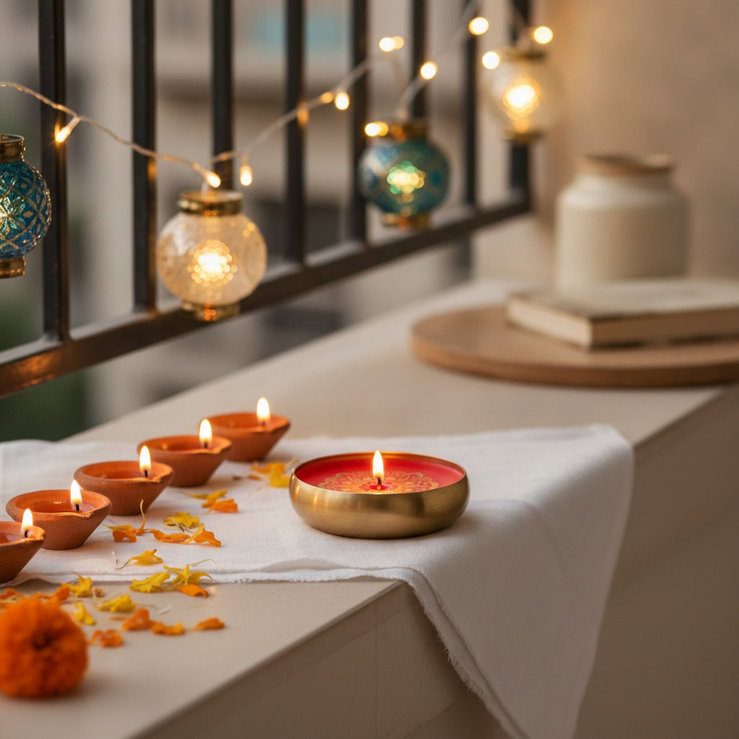 Sandalwood Ember - Golden Mandala - Urli Bowl Collection