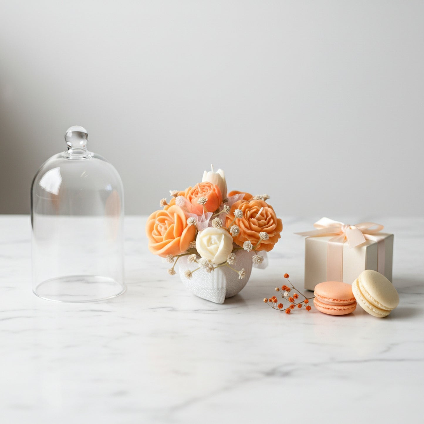 Dark Rose Candle Bouquet (Citrus Bloom)