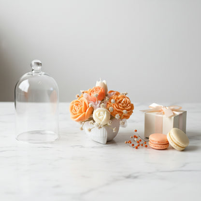 Dark Rose Candle Bouquet (Citrus Bloom)