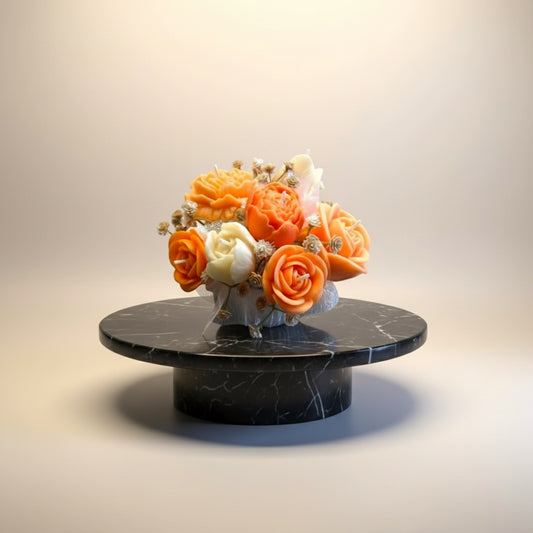Dark Rose Candle Bouquet (Citrus Bloom)