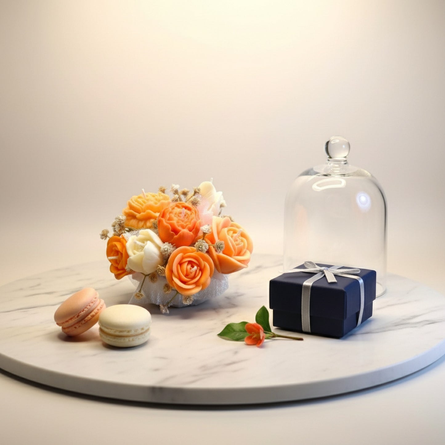 Dark Rose Candle Bouquet (Citrus Bloom)