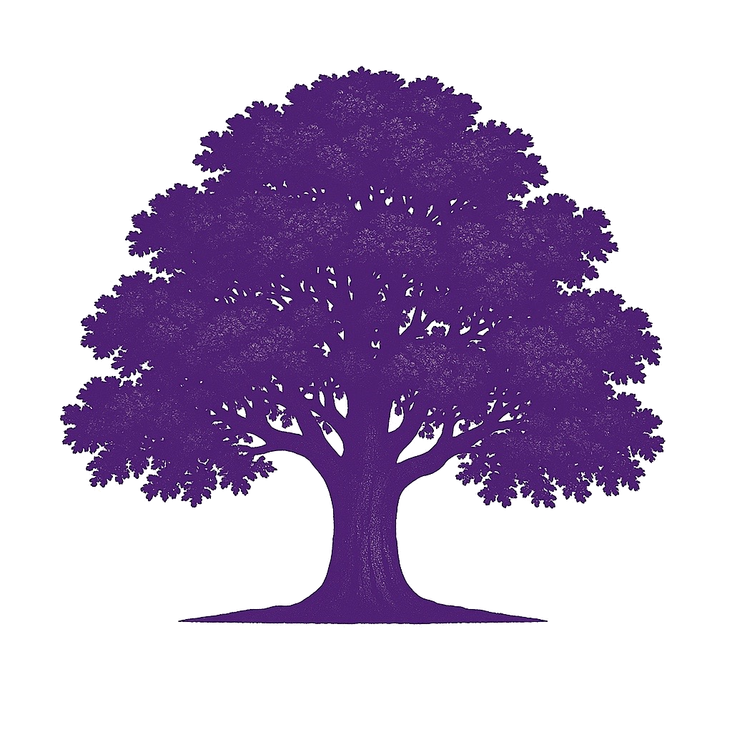 The Purple Oak Co tree logo